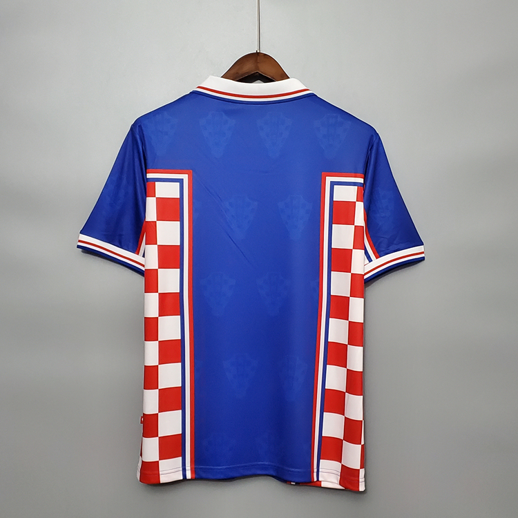 Croatia Retro Soccer Jersey Shirt Blue&White1998 - Click Image to Close